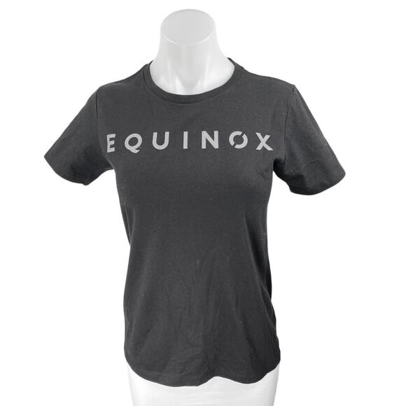 Equinox Women's Black Short Sleeve Crew Neck Knit Slim Fit Tee T-Shirt Top Sz M - Picture 1 of 4